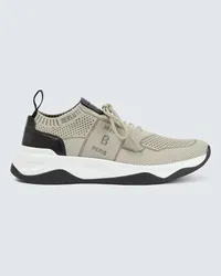 Berluti Sneakers Shadow in maglia e pelle Beige