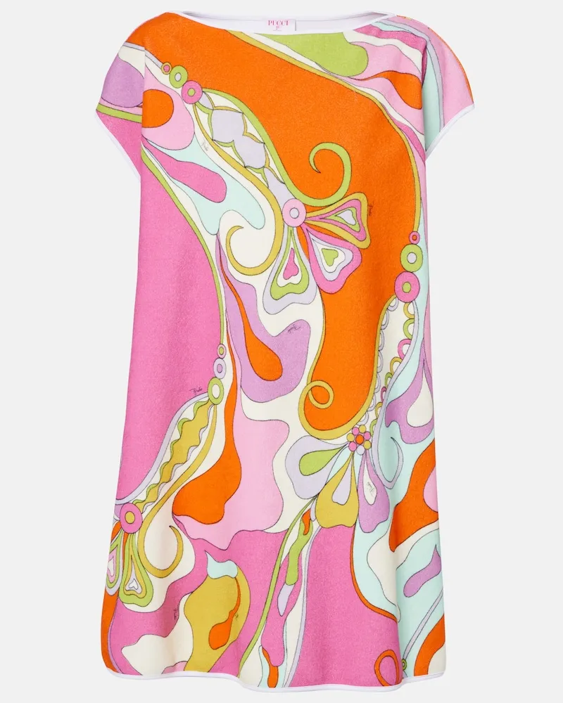 Emilio Pucci Abito corto Orchidee in misto cotone Multicolore