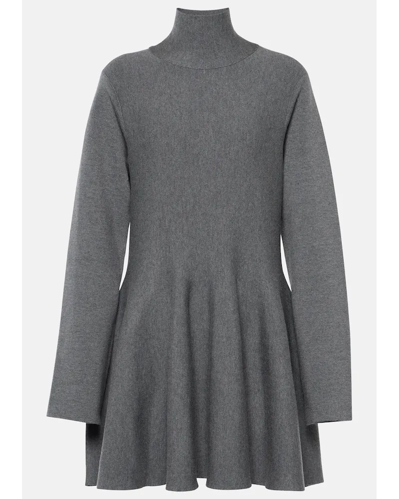 KHAITE Miniabito Clarice in misto lana Grigio