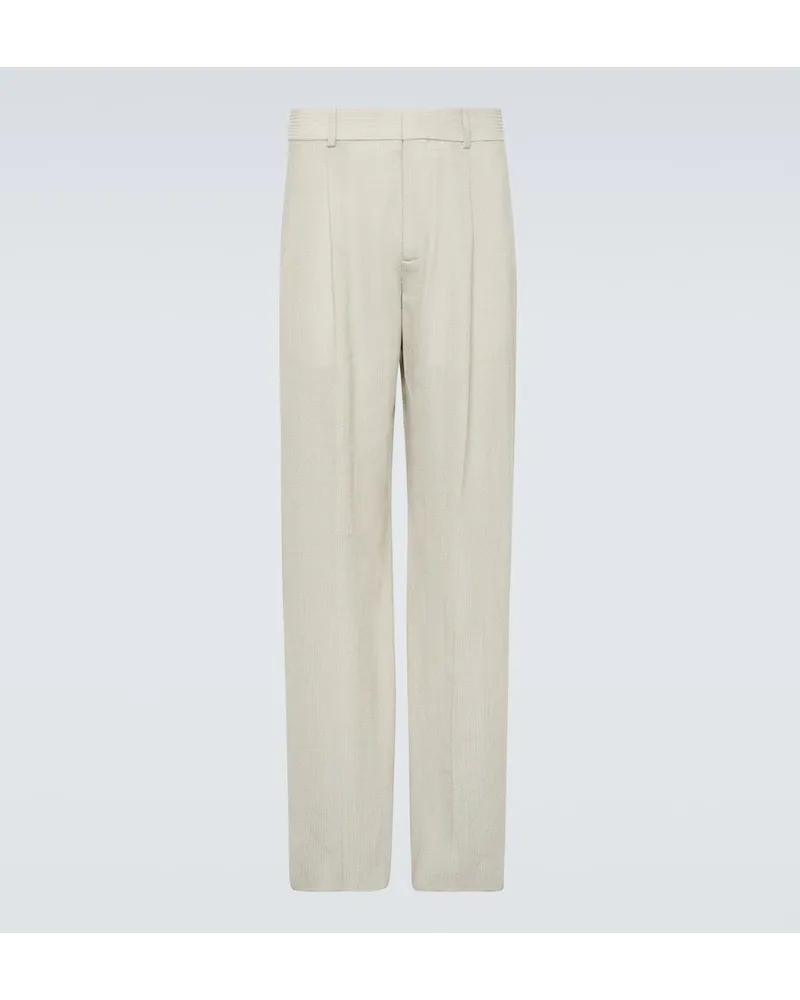 Bottega Veneta Pantaloni a gamba larga in moulinÃ Beige
