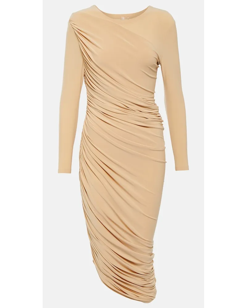Norma Kamali Miniabito asimmetrico Diana Beige