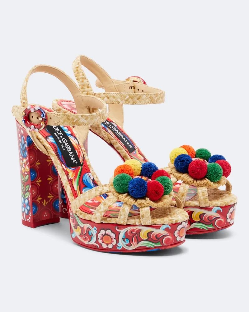 Dolce & Gabbana Sandali intrecciati con plateau Multicolore