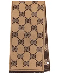 Gucci Sciarpa in jacquard GG di lana Beige