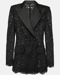 Dolce & Gabbana Blazer doppiopetto in pizzo Nero