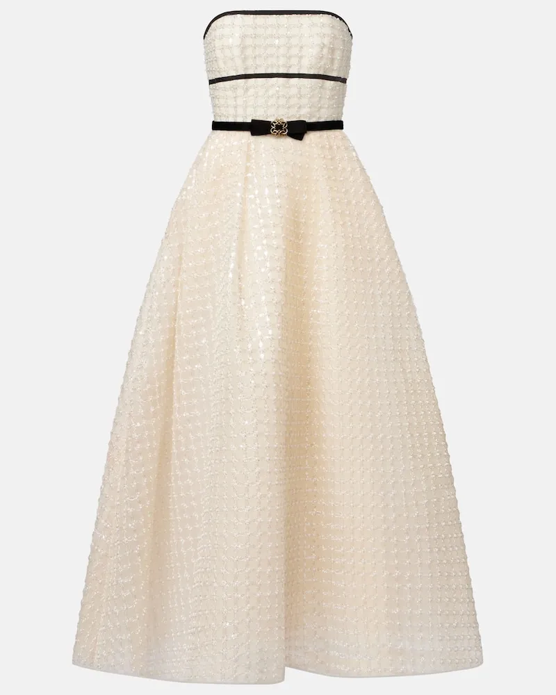 Elie Saab Abito lungo con cintura Bianco