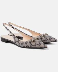 Gucci Ballerine slingback Horsebit GG Beige