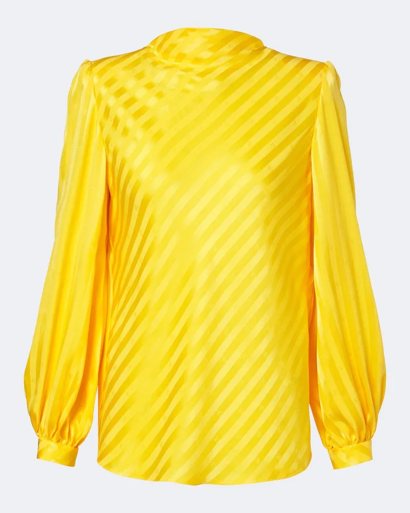 Valentino Garavani Blusa VLogo in jacquard di seta a righe Giallo