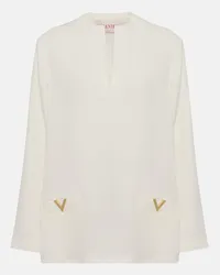 Valentino Garavani Top VGold in seta Bianco