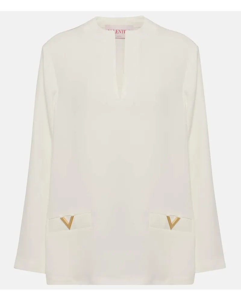 Valentino Garavani Top VGold in seta Bianco