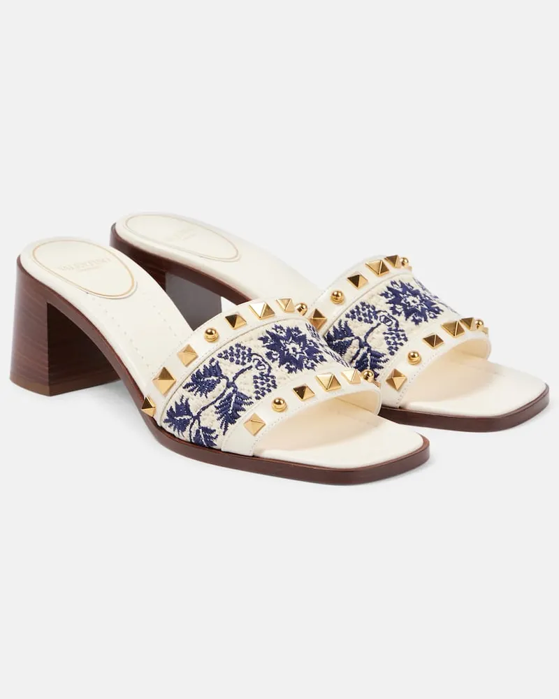 Valentino Garavani Mules County 60 Rockstud con ricamo Multicolore