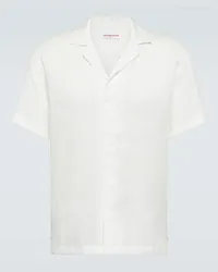 Orlebar Brown Camicia bowling Maitan in lino Bianco