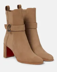 Christian Louboutin Stivaletti CL Chelsea Booty in suede Beige