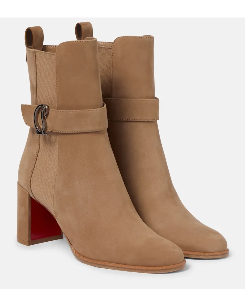 Christian Louboutin Stivaletti CL Chelsea Booty in suede Beige