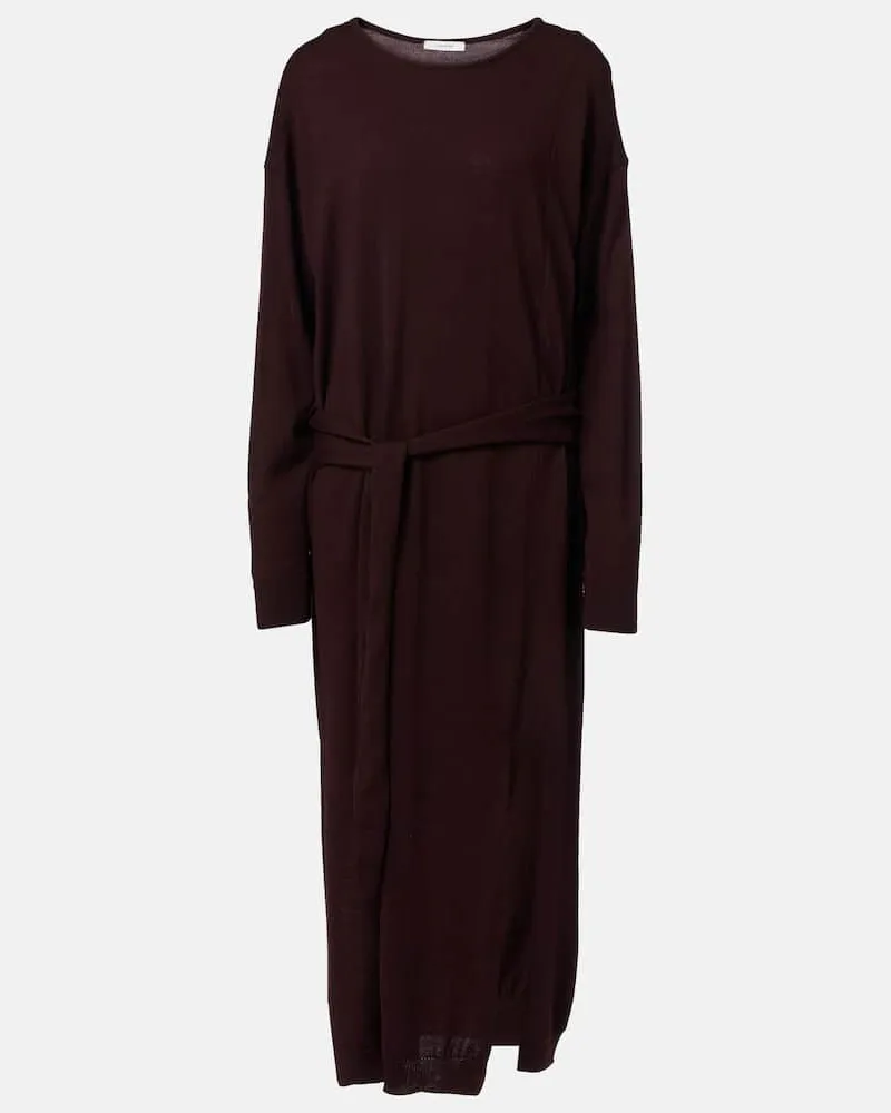 Christophe Lemaire Abito lungo in maglia Borgogna