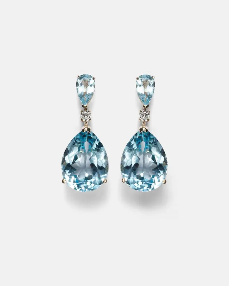 MATEO Orecchini Sophia in oro 14kt con topazi e diamanti Oro