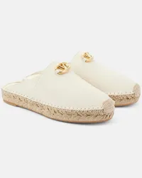 Valentino Garavani Slippers espadrillas VLogo in pelle Bianco