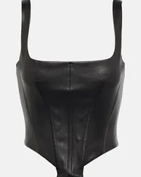 Stouls Bustier in pelle Nero