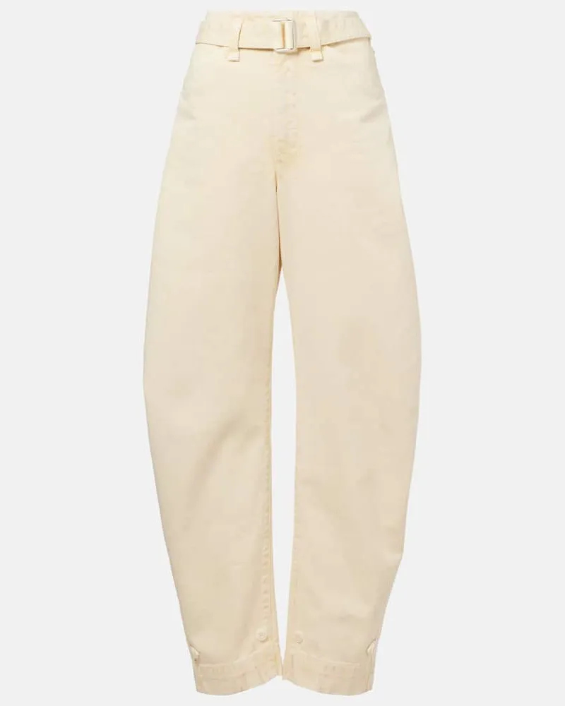 Christophe Lemaire Jeans barrel con cintura Bianco