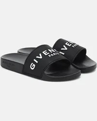 Givenchy Ciabatte Paris Flat in gomma con logo Nero