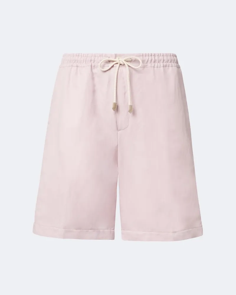 Canali Shorts in lino e seta Rosa
