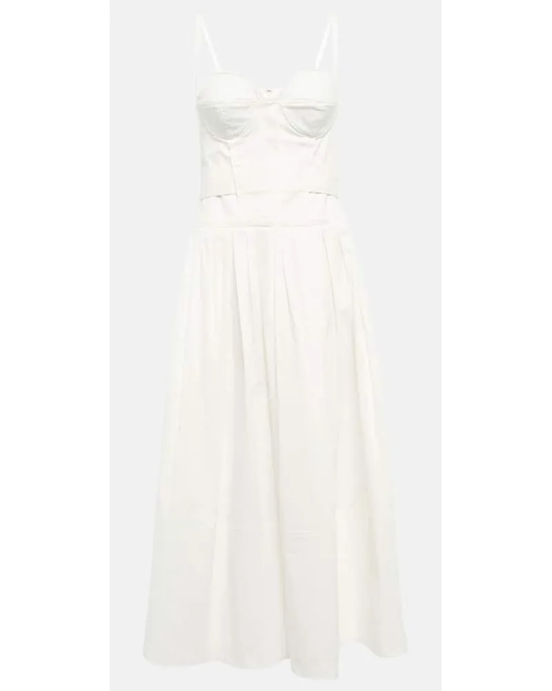 Proenza Schouler Abito midi in misto cotone Bianco