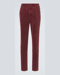 Brunello Cucinelli Pantaloni slim in velluto a coste Rosso