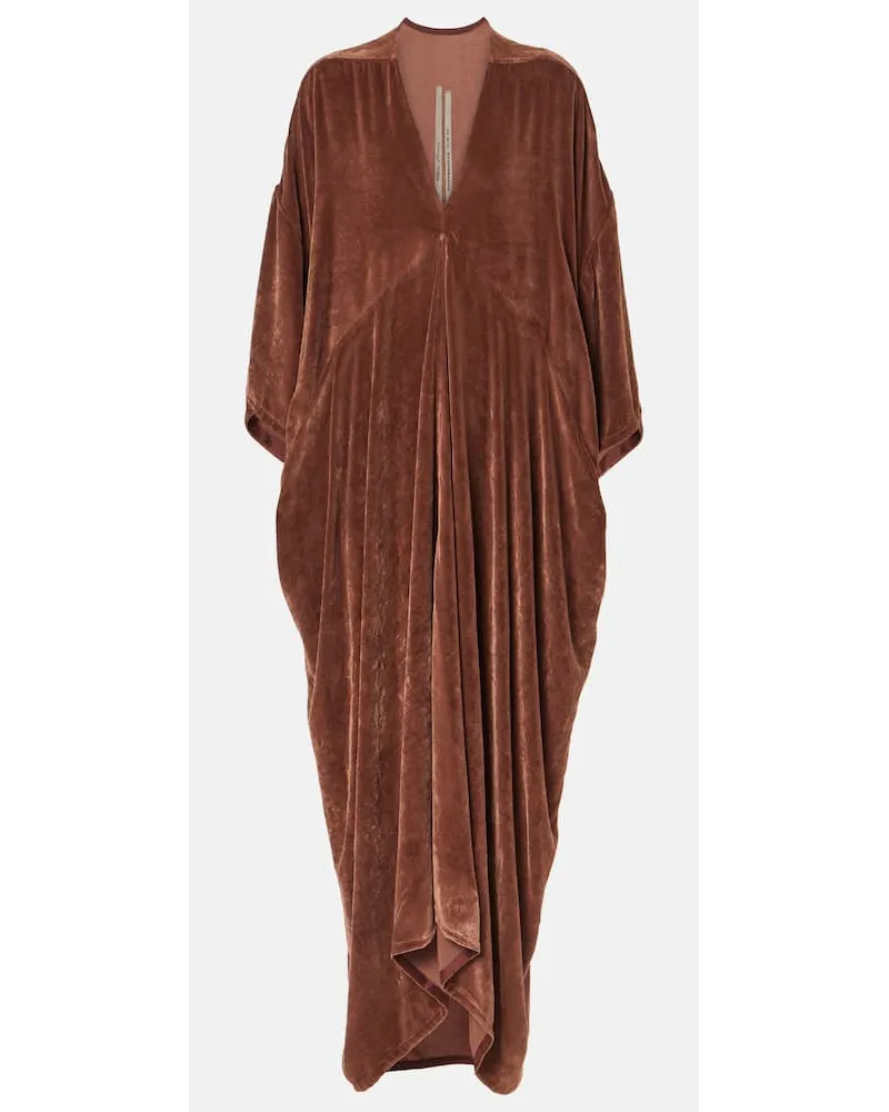 Rick Owens Abito lungo Tommykite in jersey Marrone
