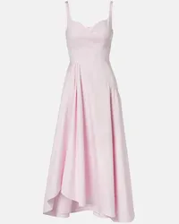 Alexander McQueen Abito midi in popeline di cotone Rosa