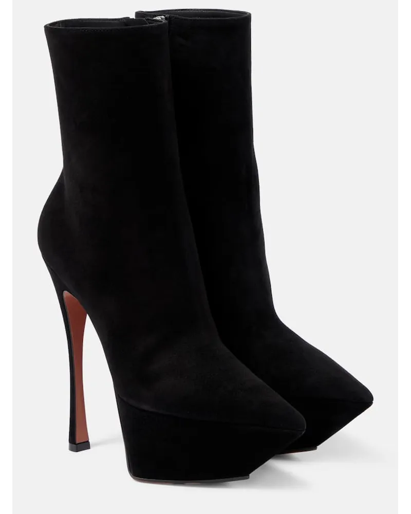 Amina Muaddi Stivaletti Yigit 150 in suede Nero