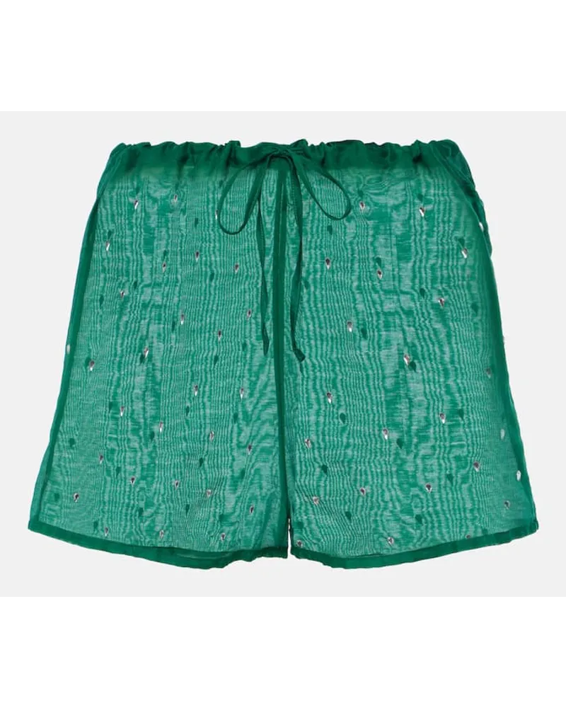 Oséree OsÃ©ree Shorts Gem in cotone e seta Verde