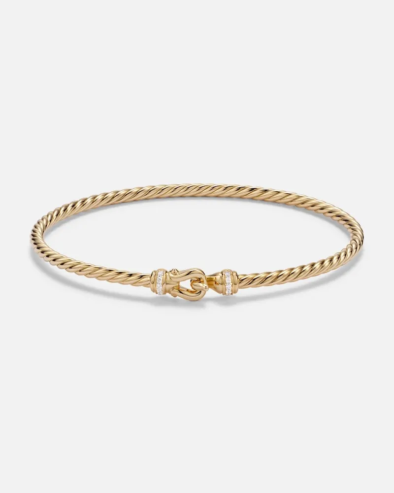 David Yurman Bracciale CablespiraÂ® Micro in oro 18kt (750/1000) con diamanti Oro