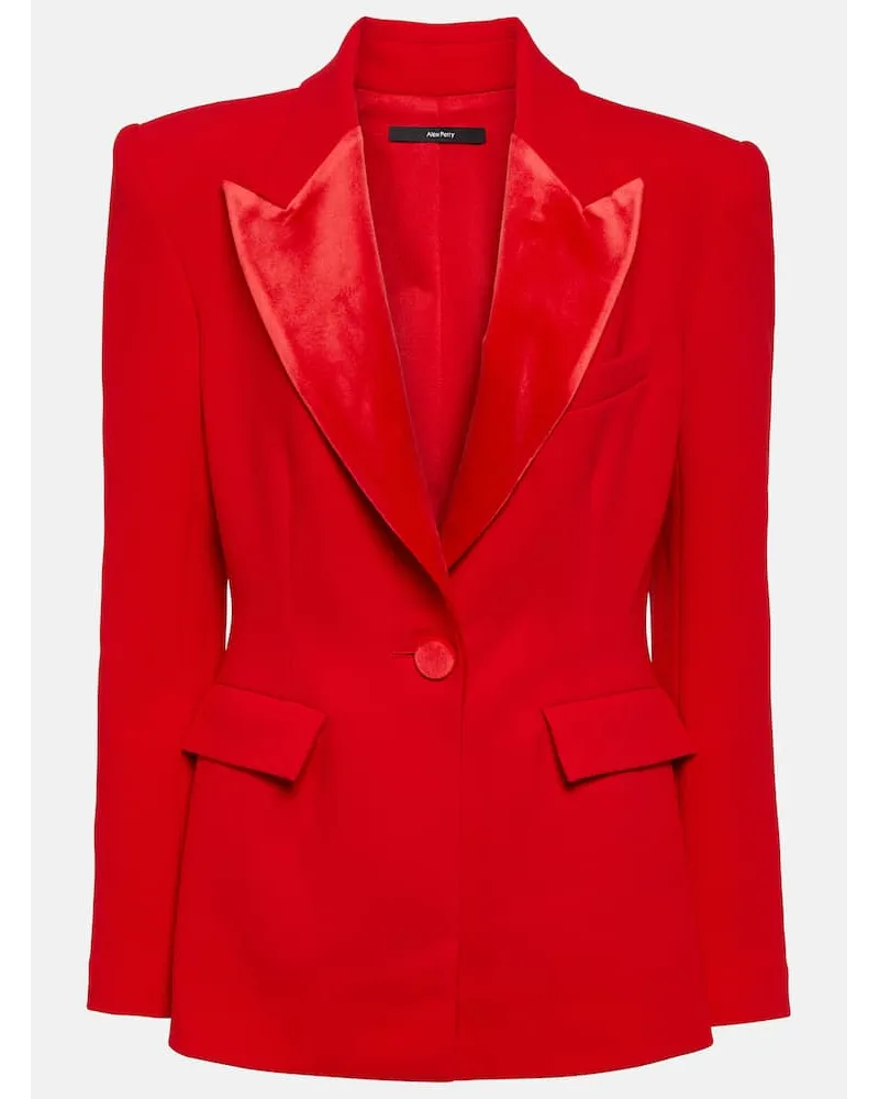 Alex Perry Blazer Priestly in crÃªpe con velluto Rosso