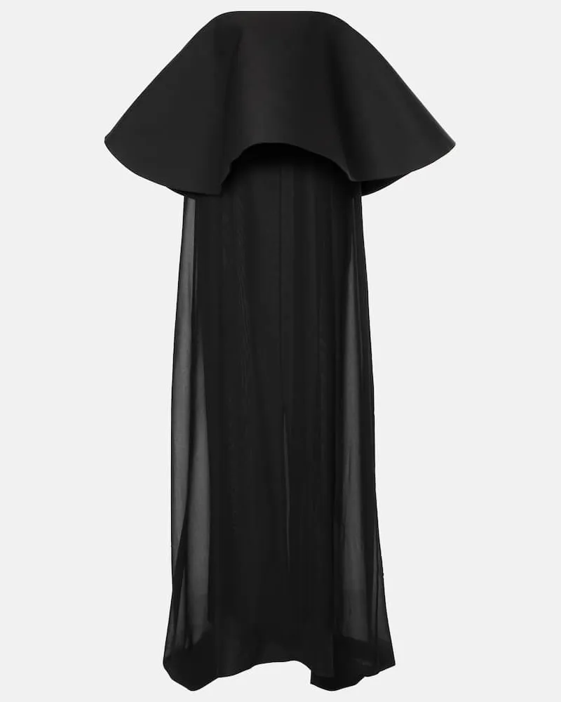 Jacquemus Abito lungo Vela in lana e seta Nero