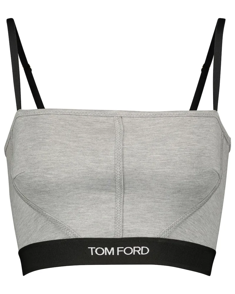 Tom Ford Top cropped in jersey Grigio