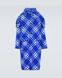 Burberry Cappotto in lana a quadri Blu