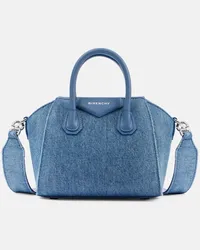 Givenchy Borsa Antigona Toy in denim e pelle Blu