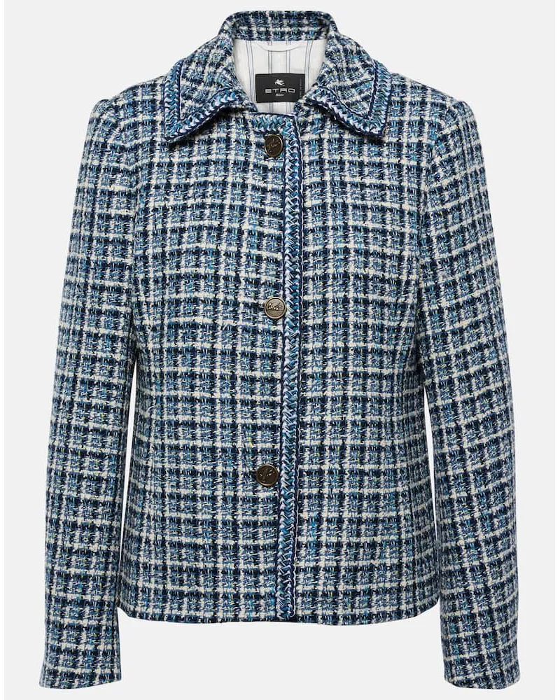 Etro Giacca in tweed di misto cotone Multicolore