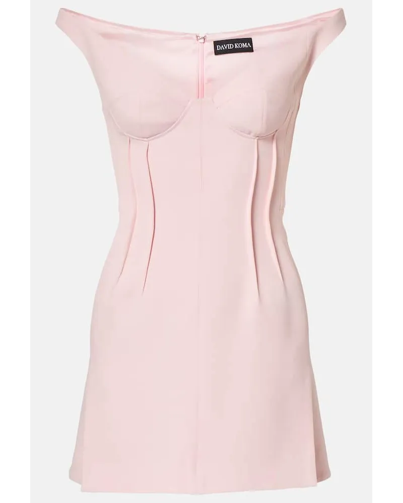 David Koma Abito corto con scollo bardot Rosa