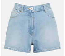 Versace Shorts di jeans con stampa Blu