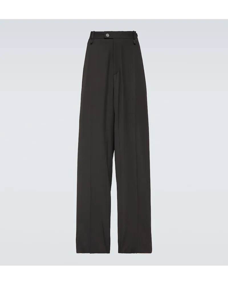 Balenciaga Pantaloni a gamba larga Skater in misto lana Nero