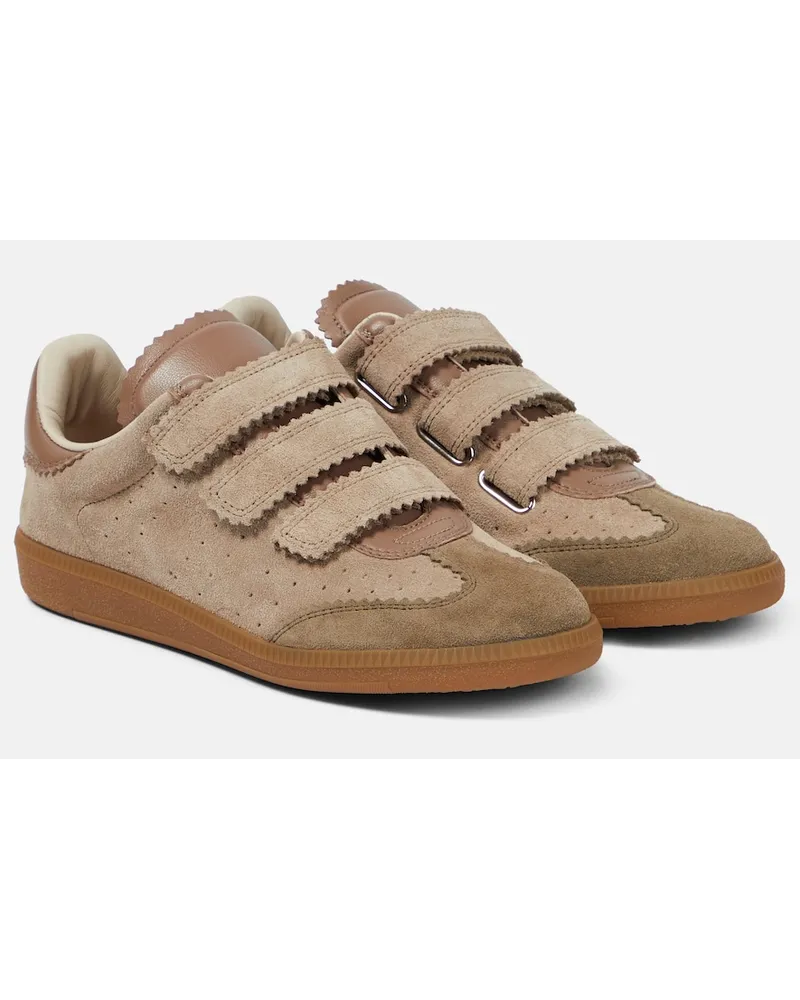 Isabel Marant Sneakers basse Beth in suede Marrone