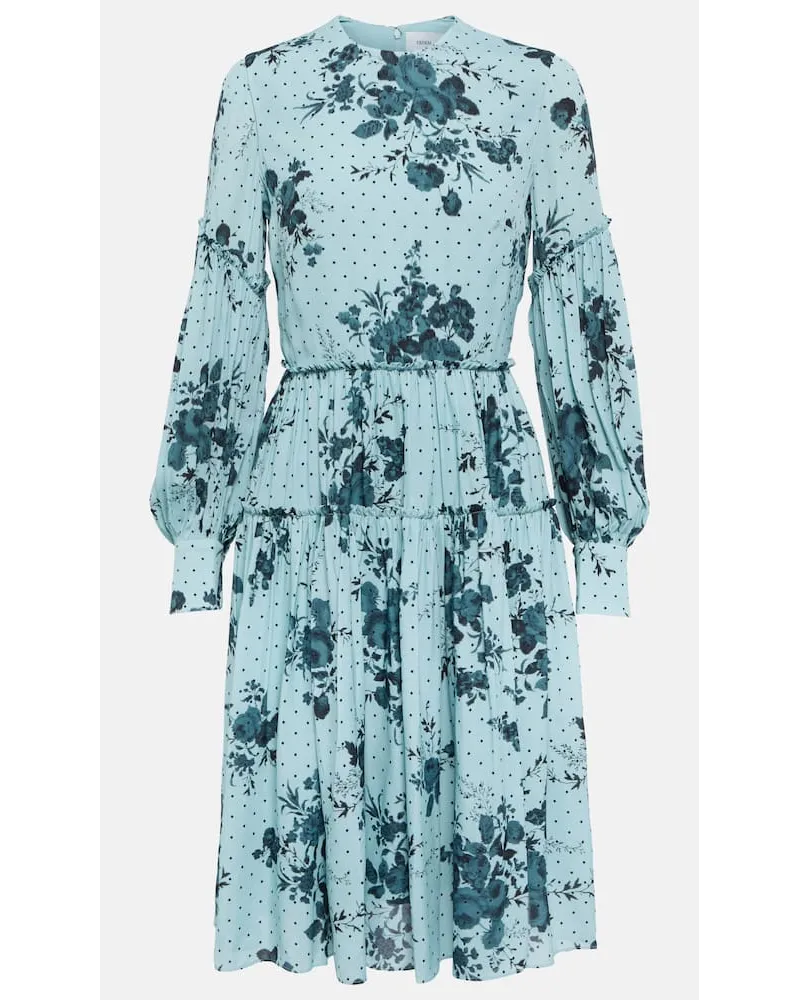 Erdem Miniabito in crÃªpe con stampa floreale Blu