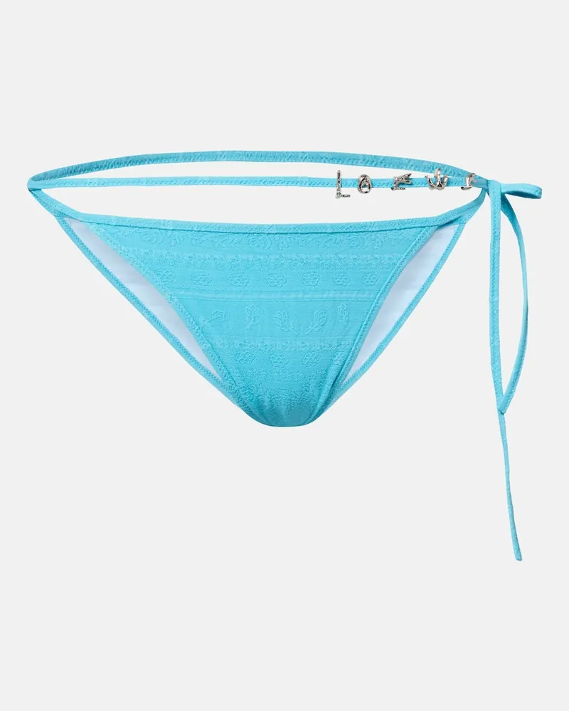 Loewe Paula's Ibiza â Slip bikini in jacquard Blu
