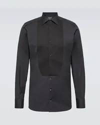 Dolce & Gabbana Camicia Plastron in cotone Nero