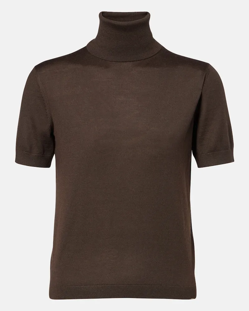 Ralph Lauren Top in cashmere a collo alto Marrone