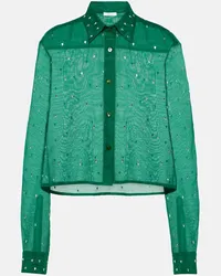 Oséree Oséree Camicia Gem in cotone e seta Verde