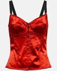 Dolce & Gabbana Top bustier in raso Rosso