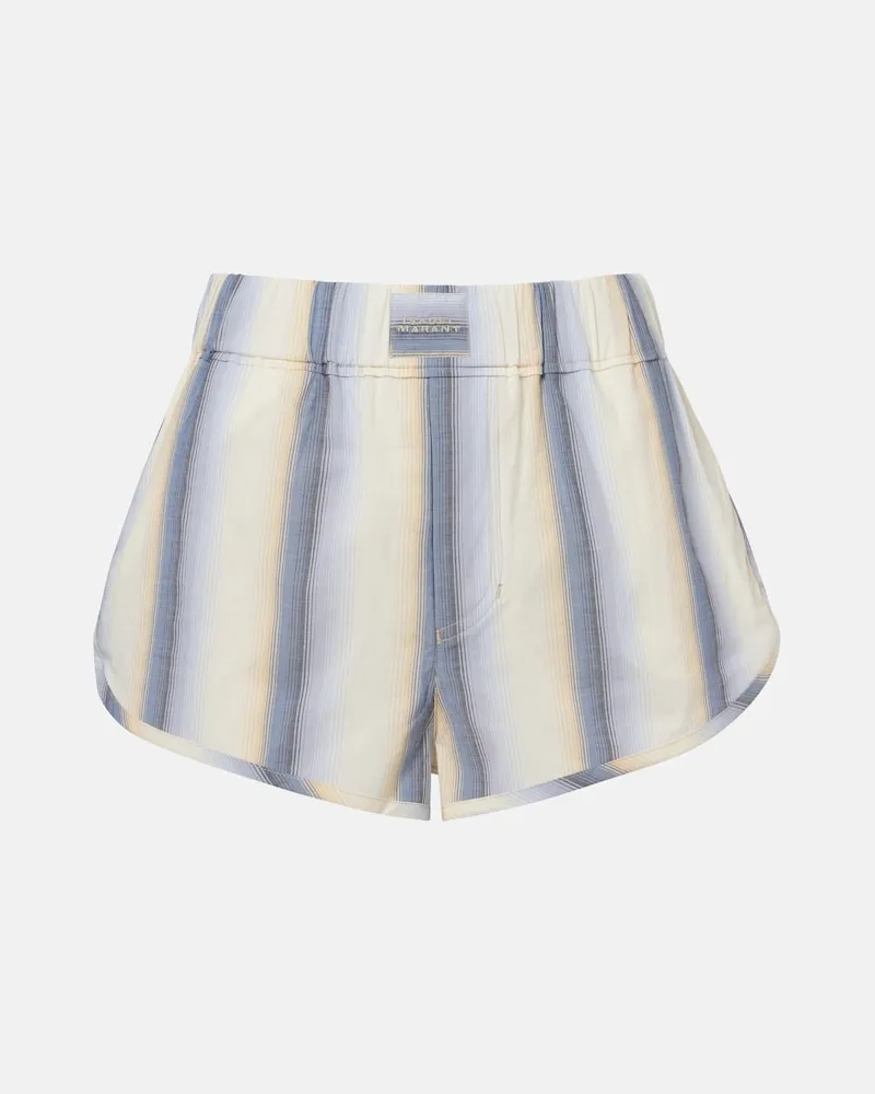 Isabel Marant Shorts Melinea in cotone a righe Blu