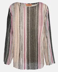 Missoni Top in maglia a righe con paillettes Multicolore