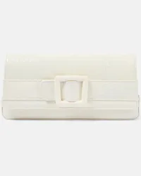 Manolo Blahnik Clutch Maygot in pelle stampata Bianco